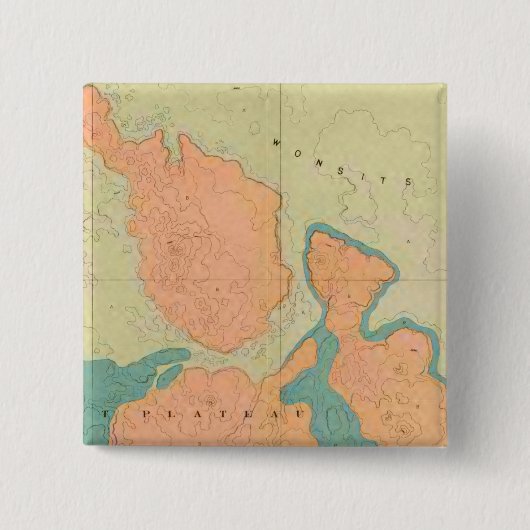 Kaart van het Uinkaret Plateau Vierkante Button 5,1 Cm (Voorkant)