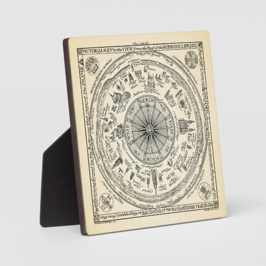 Kaart van het uitzicht van Oxford uit de bibliothe Fotoplaat (Voorkant)