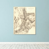Kaart van het Utah-gebied Canvas Afdruk (Insitu (Houten vloer))