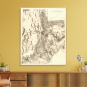 Kaart van het Utah-gebied Canvas Afdruk (Insitu (Woonkamer))