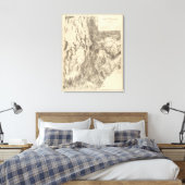 Kaart van het Utah-gebied Canvas Afdruk (Insitu (Slaapkamer))