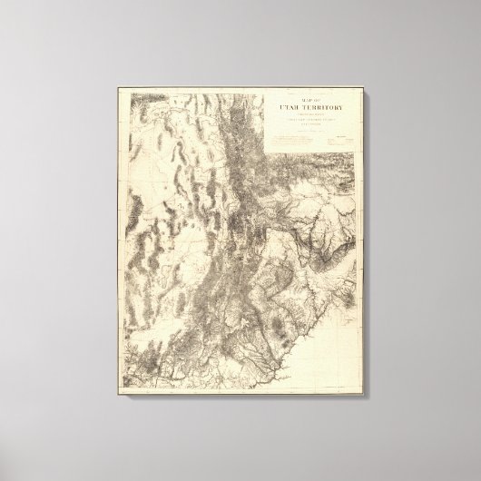 Kaart van het Utah-gebied Canvas Afdruk (Voorkant)