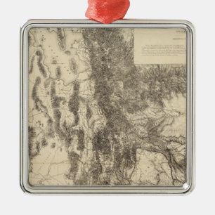 Kaart van het Utah-gebied Metalen Ornament