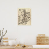 Kaart van het Utah-gebied Poster (Keuken)