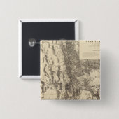 Kaart van het Utah-gebied Vierkante Button 5,1 Cm (Voorkant /achterkant)