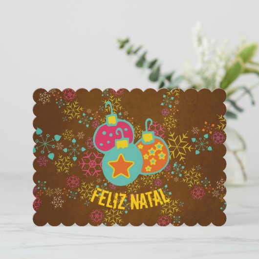 Kaart van het Vakantie van de Ornamenten van Feliz (Staand voorkant)