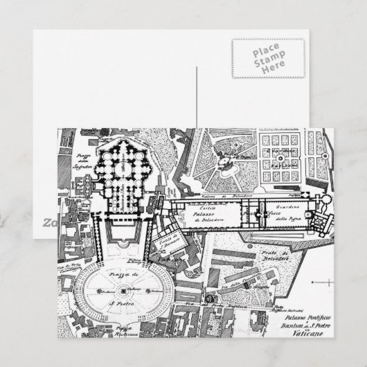  kaart van het Vaticaan (1914) (Voorkant / Achterkant)