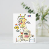 Kaart van het Verenigd Koninkrijk GEÏLLUSTREERDE K (Staand voorkant)