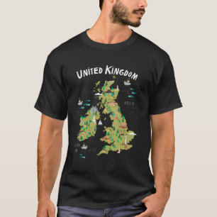 Kaart van het Verenigd Koninkrijk T-shirt