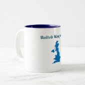 Kaart van het Verenigd Koninkrijk Tweekleurige Koffiemok (Voorkant links)