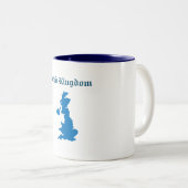 Kaart van het Verenigd Koninkrijk Tweekleurige Koffiemok (Voorkant rechts)