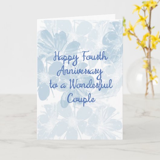 kaart van het vierde Jubileum met Blauwe Bloemen (Gele Bloem)