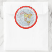 Kaart van het vierkant en de Briefpapier vlakte Ronde Sticker (Tas)