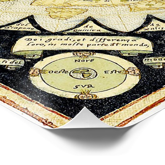 Kaart van het vierkant en het Briefpapier platte g Perfect Poster (Hoek)