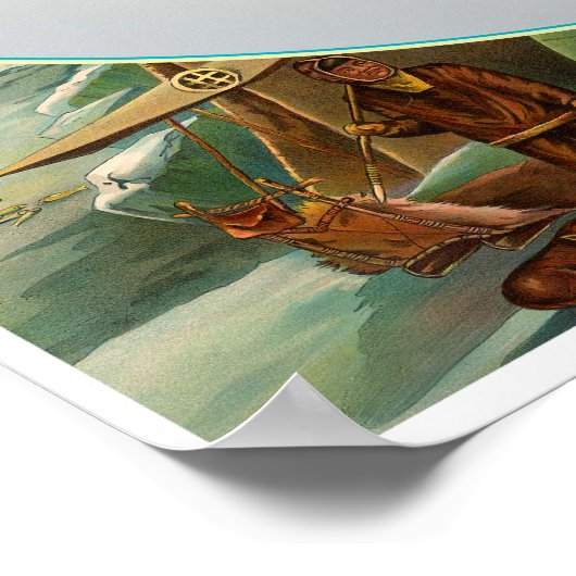 Kaart van het vierkant en het Briefpapier platte g Poster (Hoek)