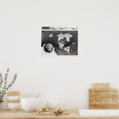 Kaart van het vierkant en het Briefpapier platte g Poster (Keuken)