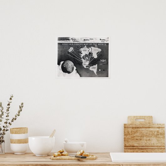 Kaart van het vierkant en het Briefpapier platte g Poster (Keuken)