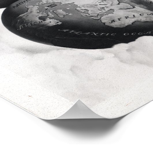 Kaart van het vierkant en het Briefpapier platte g Poster (Hoek)