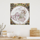 Kaart van het vierkant en het Briefpapier platte g Poster (Keuken)