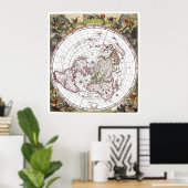 Kaart van het vierkant en het Briefpapier platte g Poster (Thuiskantoor)