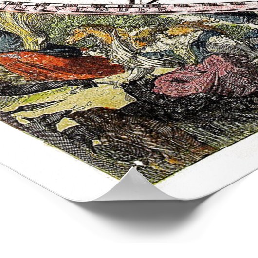 Kaart van het vierkant en het Briefpapier platte g Poster (Hoek)