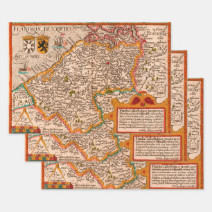 Kaart van het Vlaamse gewest (1609) Inpakpapier Vel