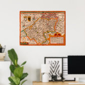 Kaart van het Vlaamse gewest (1609) Poster (Thuiskantoor)