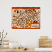 Kaart van het Vlaamse gewest (1609) Poster (Keuken)