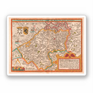 Kaart van het Vlaamse gewest (1609) Sticker