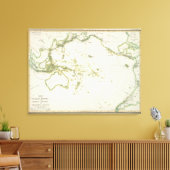 kaart van het Volcano-meisje Canvas Afdruk (Insitu (Woonkamer))