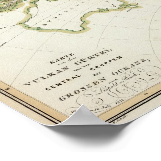 kaart van het Volcano-meisje Poster (Hoek)