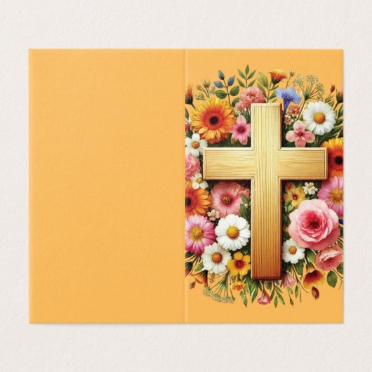 Kaart van het vrolijke katholieke begrafenisgebed (Buitenkant ongevouwen)