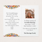 Kaart van het vrolijke katholieke begrafenisgebed (Binnenkant ongevouwen)