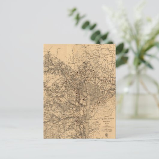 kaart van het Washington DC-gebied (1865) (Staand voorkant)