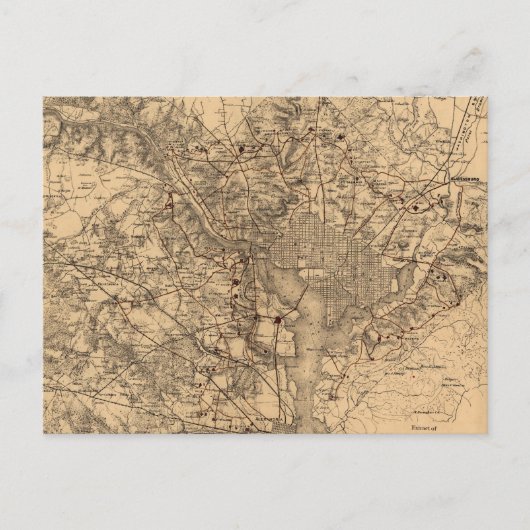 kaart van het Washington DC-gebied (1865) (Voorkant)