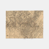  kaart van het Washington DC-gebied (1865) Fleece Deken (Voorkant (Horizontaal))