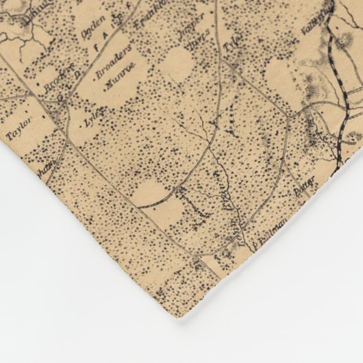 kaart van het Washington DC-gebied (1865) Fleece Deken (Hoek)