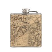 kaart van het Washington DC-gebied (1865) Heupfles (Achterkant)