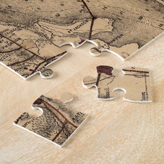 kaart van het Washington DC-gebied (1865) Legpuzzel (Zijkant)