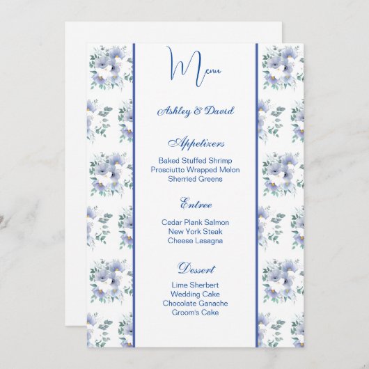 Kaart van het Wedding Menu (Voorkant / Achterkant)