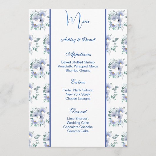 Kaart van het Wedding Menu (Voorkant)