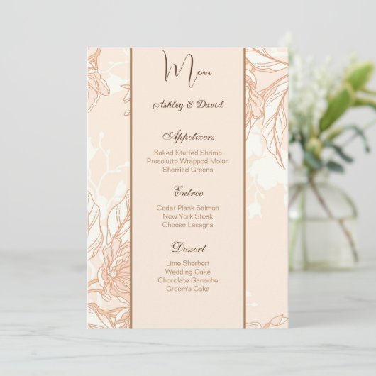 Kaart van het Wedding Menu (Staand voorkant)