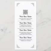 Kaart van het Wedding Menu (Achterkant)