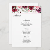 Kaart van het Wedding Menu (Voorkant / Achterkant)