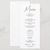 Kaart van het Wedding Menu (Voorkant / Achterkant)