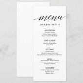 Kaart van het Wedding Menu (Voorkant / Achterkant)