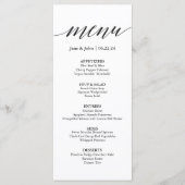 Kaart van het Wedding Menu (Voorkant)