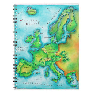 Kaart van het Western Europa Notitieboek