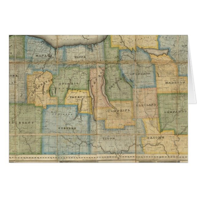 Kaart van het Westerne deel van de staat New York (Voorkant Horizontaal)