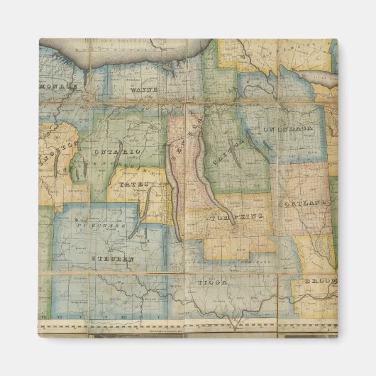 Kaart van het Westerne deel van de staat New York Magneet (Voorkant)